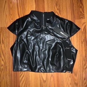 NWT Leather Fashion Nova XL Top